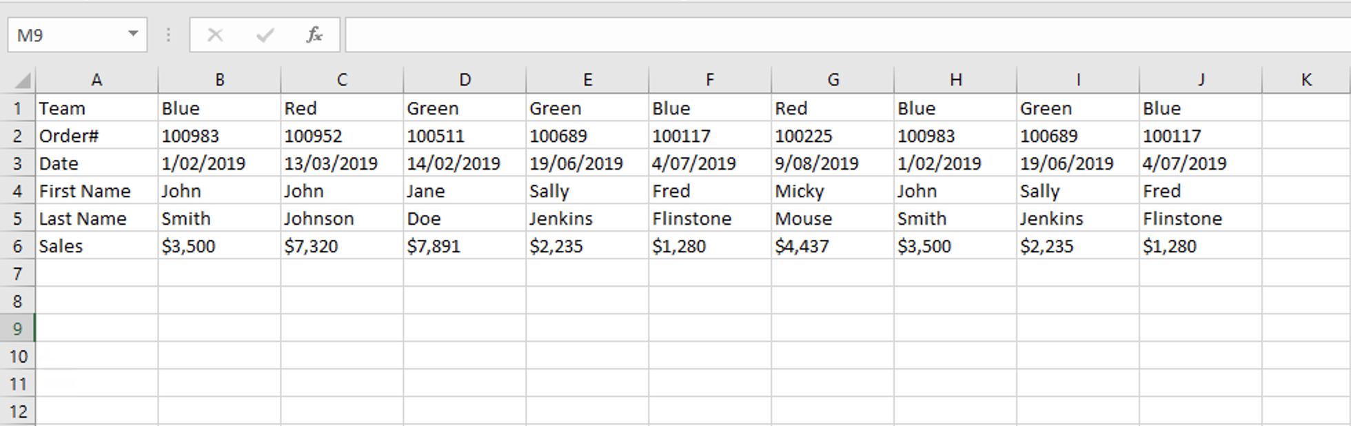 Excel Tips - Raw Data