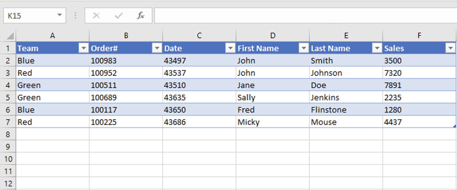 Excel Tips - Table After