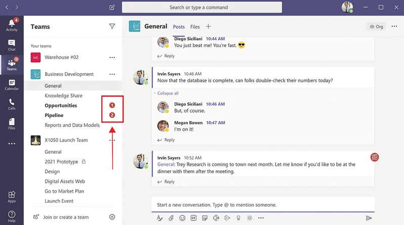 Microsoft Teams 101 - Working in Channels @mention 2