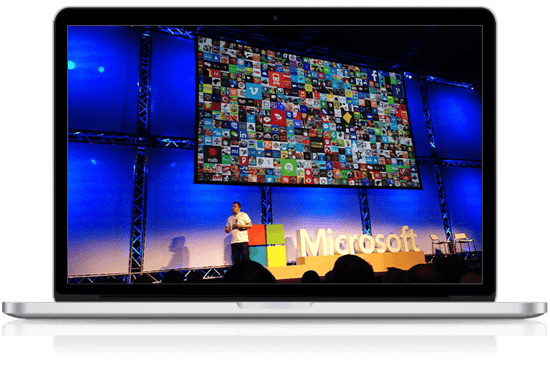 Microsoft presentation displayed on a laptop