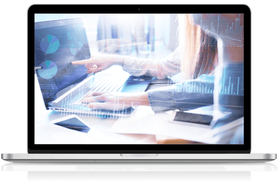 Mockup of an IT project on a MacBook Pro
