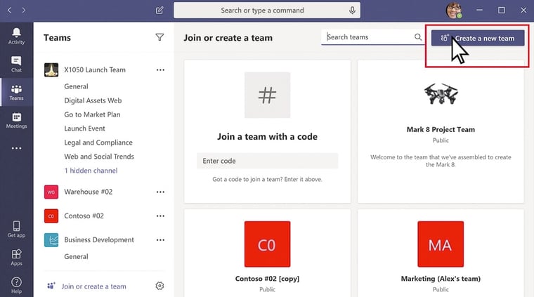Microsoft Teams 101 - Creating a Team 1-min