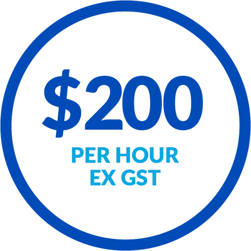 200 per hour ex gst
