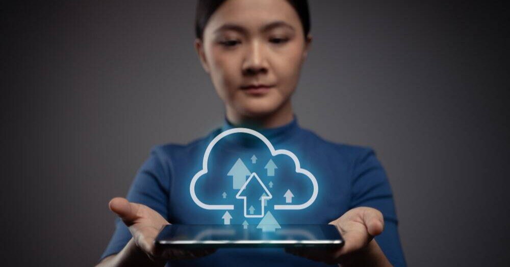 woman enjoying the advantages of cloud integration