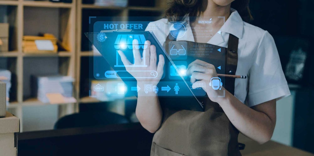 business owner using AI for small business provided by Office Solutions IT