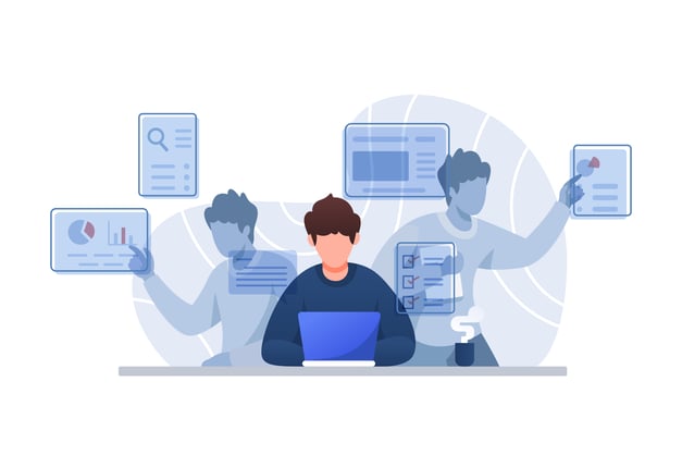 Employee boosting their productivity with the help of Microsoft 365 for business