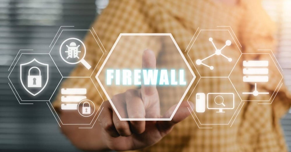 woman setting up firewall in their IT system