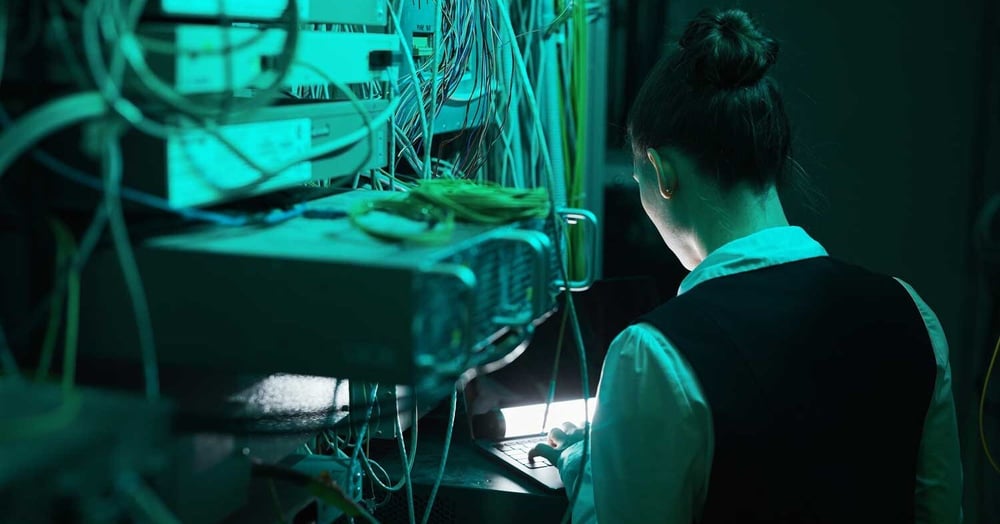 woman providing IT support for engineering firm