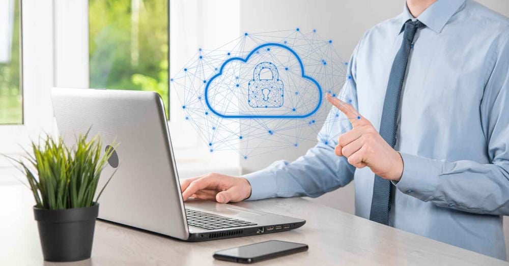 man working using his managed cloud services