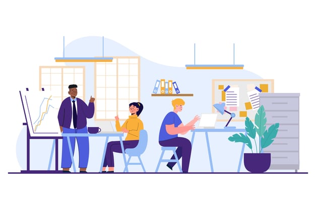 colleagues collaborating efficiently with Microsoft 365 for business