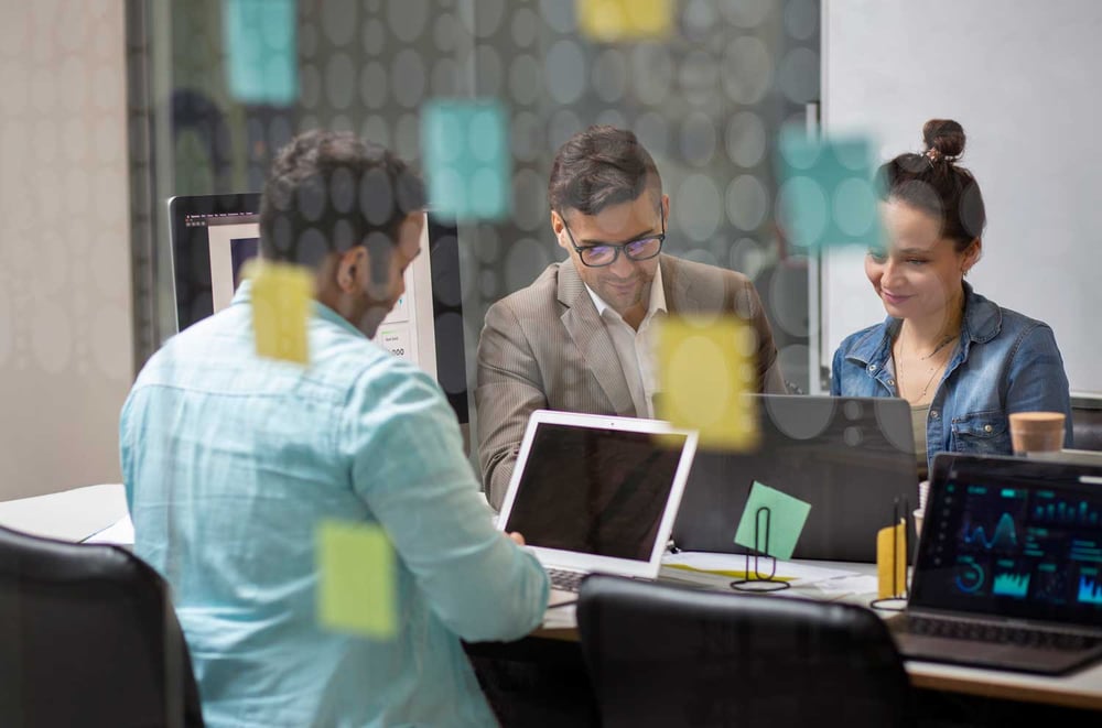 Outsource team working on the management of IT services
