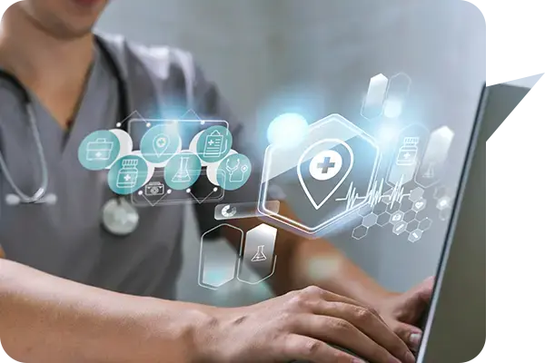 doctor accessing medical information safely with the help of managed IT services for healthcare