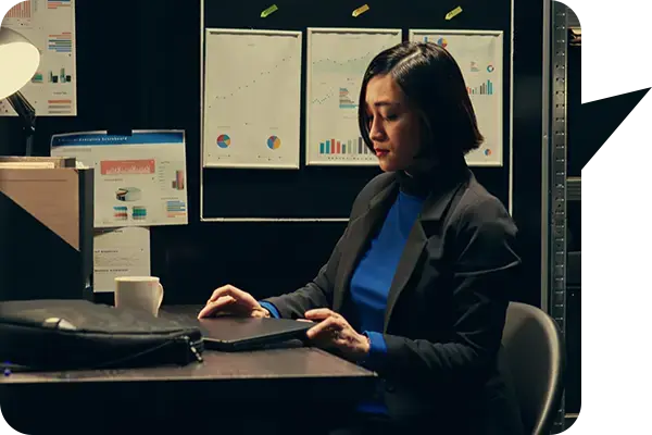woman conducting cyber security audit